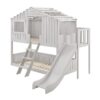 Juskys Kinderbett Baumhaus 90x200 cm Weiß mit Rutsche