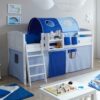 Massivio Kinderbett in Weiß-Blau Weiß